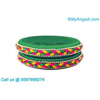 Dark Green Silk Thread Bangles