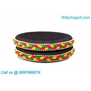 Black colour Silk Thread Bangles