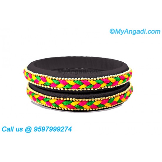 Black colour Silk Thread Bangles Black colour Silk Thread Bangles