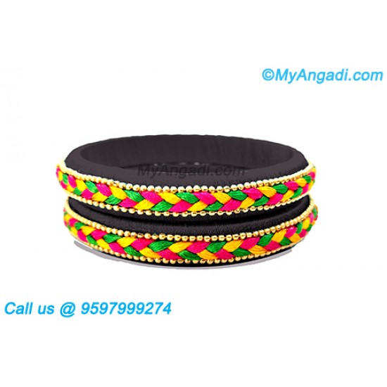 Black colour Silk Thread Bangles