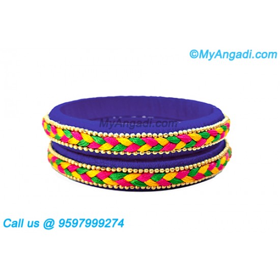Dark Blue Colour Silk Thread Bangles Dark Blue Colour Silk Thread Bangles
