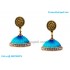 Blue Colour Silk Thread Jhumukka Earrings