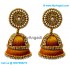 Golden Colour - Golden Combination Silk Thread Jhumukka Earrings