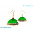 Green Colour Silk Thread Jhumukka Earrings