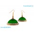 Teal Green Colour Silk Thread Jhumukka Earrings