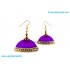 Violet Colour Silk Thread Jhumukka Earrings