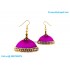 Purple Colour Silk Thread Jhumukka Earrings