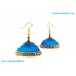 Blue Colour Silk Thread Jhumukka Earrings