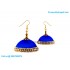 Royal Blue Colour Silk Thread Jhumukka Earrings