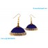 Dark Blue Colour Silk Thread Jhumukka Earrings