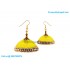 Yellow Colour Silk Thread Jhumukka Earrings