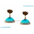 Turquoise Blue Colour Silk Thread Jhumukka Earrings