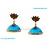 Blue Colour Silk Thread Jhumukka Earrings