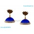 Royal Blue Colour Silk Thread Jhumukka Earrings