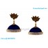 Dark Blue Colour Silk Thread Jhumukka Earrings