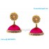 Pink Colour Silk Thread Jhumukka Earrings