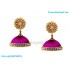 Purple Colour Silk Thread Jhumukka Earrings