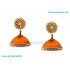 Orange Colour Silk Thread Jhumukka Earrings