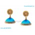 Blue Colour Silk Thread Jhumukka Earrings
