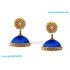 Royal Blue Colour Silk Thread Jhumukka Earrings