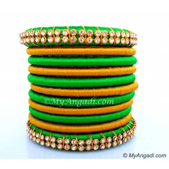 Light Green Colour Silk Thread Bangles Light Green Colour Silk Thread Bangles