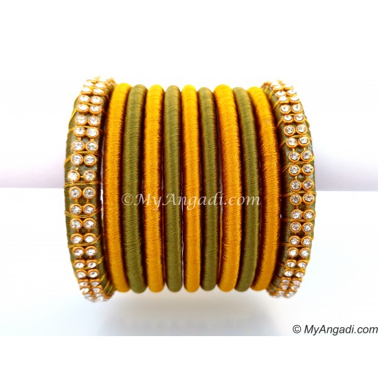 Olive Green Colour Silk Thread Bangles Olive Green Colour Silk Thread Bangles