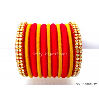 Red Colour Silk Thread Bangles