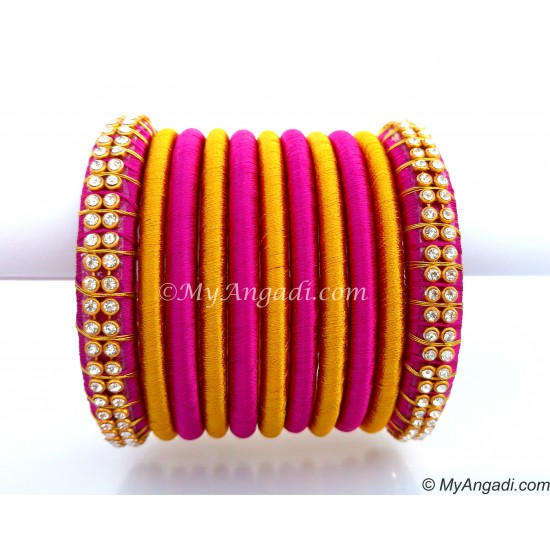 Purple Colour Silk Thread Bangles