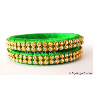 Lime Green Silk Thread Bangles