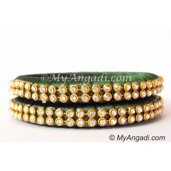 Dark Green Silk Thread Bangles