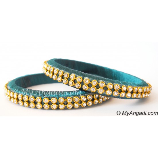 Teal Green Colour Silk Thread Bangles Teal Green Colour Silk Thread Bangles