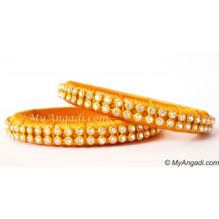 Golden Colour Silk Thread Bangles