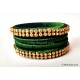 Dark Green Colour Silk Thread Bangles