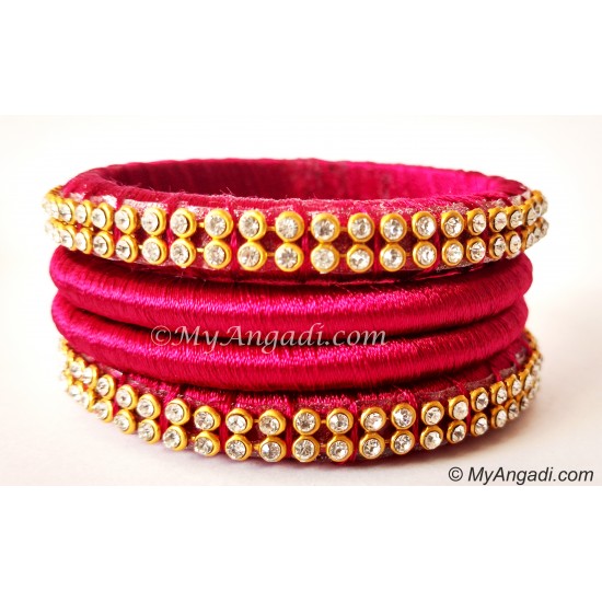 Magenta Colour Silk Thread Bangles Magenta Colour Silk Thread Bangles