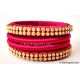 Magenta Colour Silk Thread Bangles