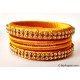 Golden Colour Silk Thread Bangles