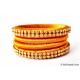 Dark Yellow Colour Silk Thread Bangles