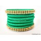 Green Colour Silk Thread Bangles