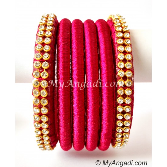 Magenta Colour Silk Thread Bangles Magenta Colour Silk Thread Bangles