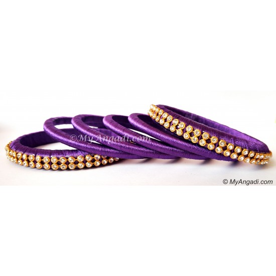 Purple Colour Silk Thread Bangles