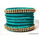 Teal Green Colour Silk Thread Bangles