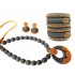 Youth Grey Silk Thread Necklace with Grand Pendant, Bangles and Earrings