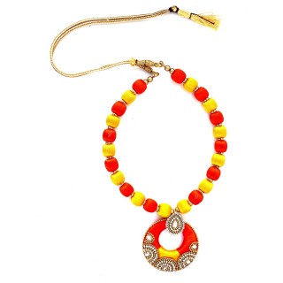 Youth Yellow - Orange Silk Thread Necklace