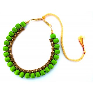 Youth Lime Green Silk Thread Necklace