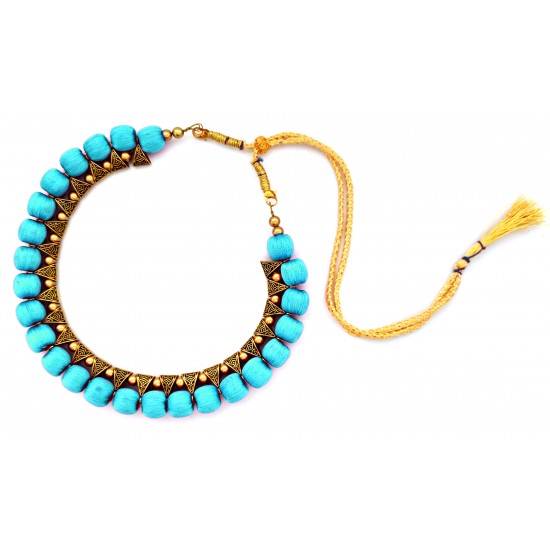 Youth Turquoise Blue Thread Necklace