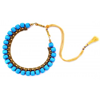 Youth Blue Silk Thread Necklace