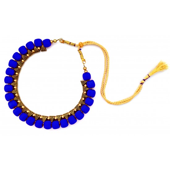 Youth Royal Blue Silk Thread Necklace