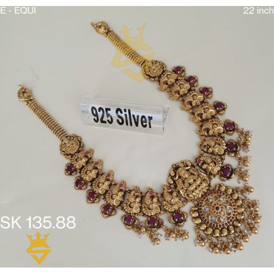 Kanakdharaa - Pure Silver Haram with Gold Polish Kanakdharaa - Pure Silver Haram with Gold Polish