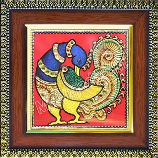 Small Peacock Tanjore Paintings