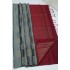 Grey Maroon Pure Handloom Soft Silk Saree